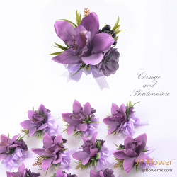 溫暖的榮耀徽章：淡粉紫蕙蘭襟花與手花 - 香港製造，畢業/公司週年專業客製化