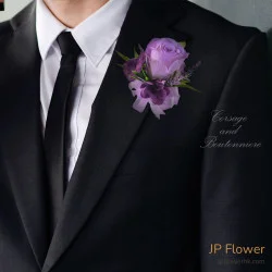 獨特迷人的紫色玫瑰襟花 - 優雅奢華的完美選擇