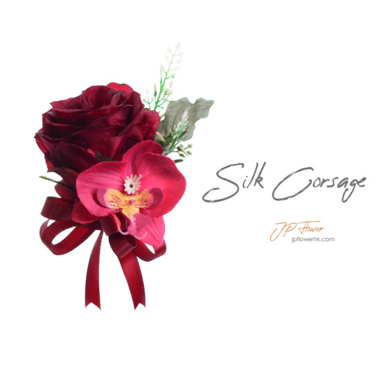 Rose corsage (silk flower)-AC250
