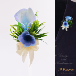 馬蹄蘭花襟花和手花：完美的婚禮選擇，伴郎的最佳選擇-AC695