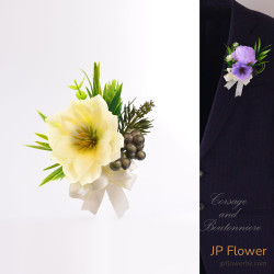 黃色野玫瑰襟花 — 學生畢業首選，綻放自信光彩！(絲花)-AC724