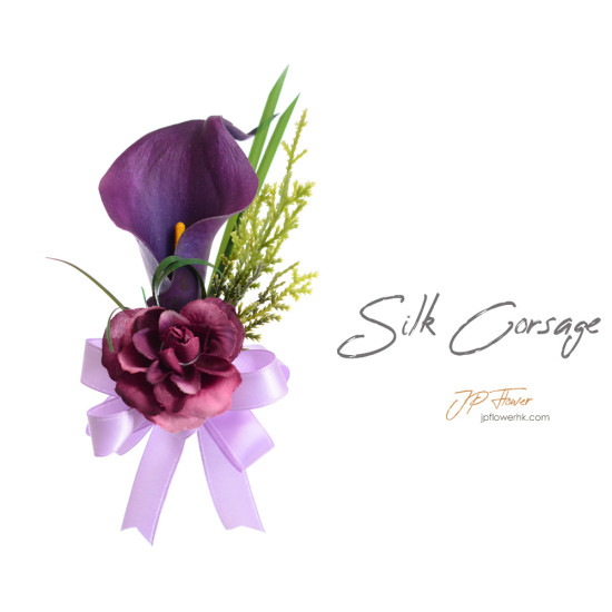 Calla lily corsage (silk)-AC254