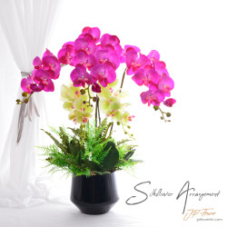 5枝蝴蝶蘭絲花枱花擺設-AD127