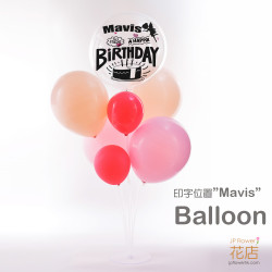 Angel Pattern Birthday Balloon Combination – Pink Orange 7 Variants Edition Angel Pattern Birthday Balloon Combination – Pink Orange 7 Variants Edition