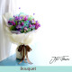 Bouquet: 18 tulips + gypsophila + platycodon + Dutch purple flower bouquet-BO192