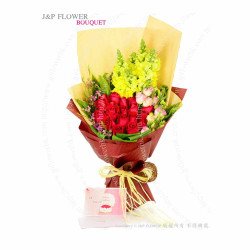 18枝紅玫瑰花束，為朋友週年慶祝的完美選擇 | JP花店網上花店-BO318