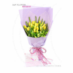 用黃色鬱金香花束為你的最愛生日送上陽光的祝福 | JP花店-BO383