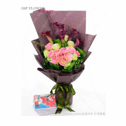 The Sunshine Architect | 10 Sunflowers & 5 Calla Lilies Custom Bouquet