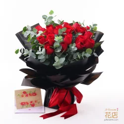 「愛的18羅漢」玫瑰與尤加利葉花束 | 你的浪漫，九龍塘直送！