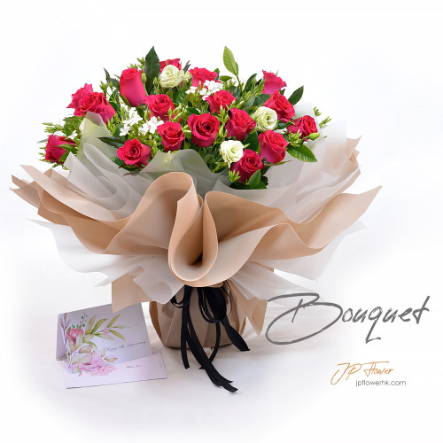 36 roses + Beauty + Platycodon-BO497-JP Flower Shop