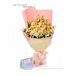 20枝鬱金香+美女櫻+桔梗花束 - 甜蜜告白「20」才夠力！