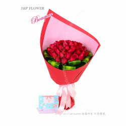 50枝「無懼」玫瑰花束 - 求婚/生日「客製化浪漫巨浪：24 小時鮮花動態投遞」！