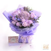 18枝粉紫丁香玫瑰花束 | 夢幻繡球康乃馨花束