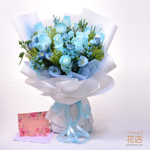 18 JP186 color roses + JP1141 color small roses + JP150 color chamelaucium bouquet/BO535 bouquet