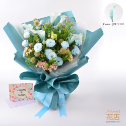 JP馬蹄蘭花束-生日特別日子花束推薦：水晶馬蹄蘭與桔梗的完美組合