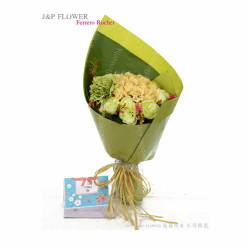 金莎朱古力絲花花束(12粒朱古力)-FR131