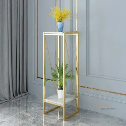 不銹鋼鍍金大理石面花檯-FT108