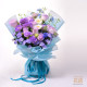 12枝JP172色玫瑰+JP175色康乃馨+荷蘭小菊花+桔梗+花束/BO525花束