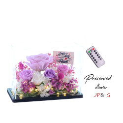 保鮮花+小木牌+USB搖控燈-PS117 保鮮花+小木牌+USB搖控燈-PS117
