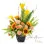 Calla + sunflower + rose silk flower arrangement-SF103