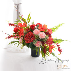 檯花,絲花擺設,接待處檯花,演講台檯花,宴會檯花,裝飾用檯花,開張花籃,開張賀禮-SF366