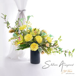 絲花擺設,黃色枱花系列-SF408