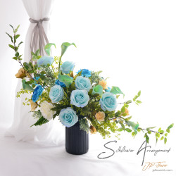 絲花擺設,藍色枱花系列-SF414