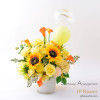 Yellow flower basket with balloons (simulated flowers) - high-end commercial event flower basket-SF694