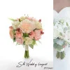Light Pink Rose + Light Pink Peony Silk Flower Bouquet - An Everlasting Love Poem