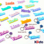 Personalized colorful name letter bag charms, custom-made minimalist style keychains, cute name bag charms, birthday gifts, handbag charms